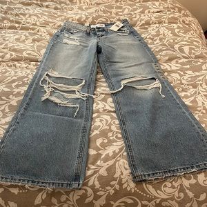 NWT buckle jeans bridge by fly 25x30 distressed, high rise wide legged so cute